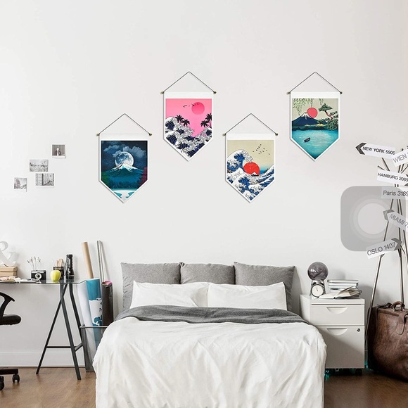 Japanese Art Hanging Banner Retro Oriental Decor for Living Room/Dorm/Balcony - Picture 3 of 7